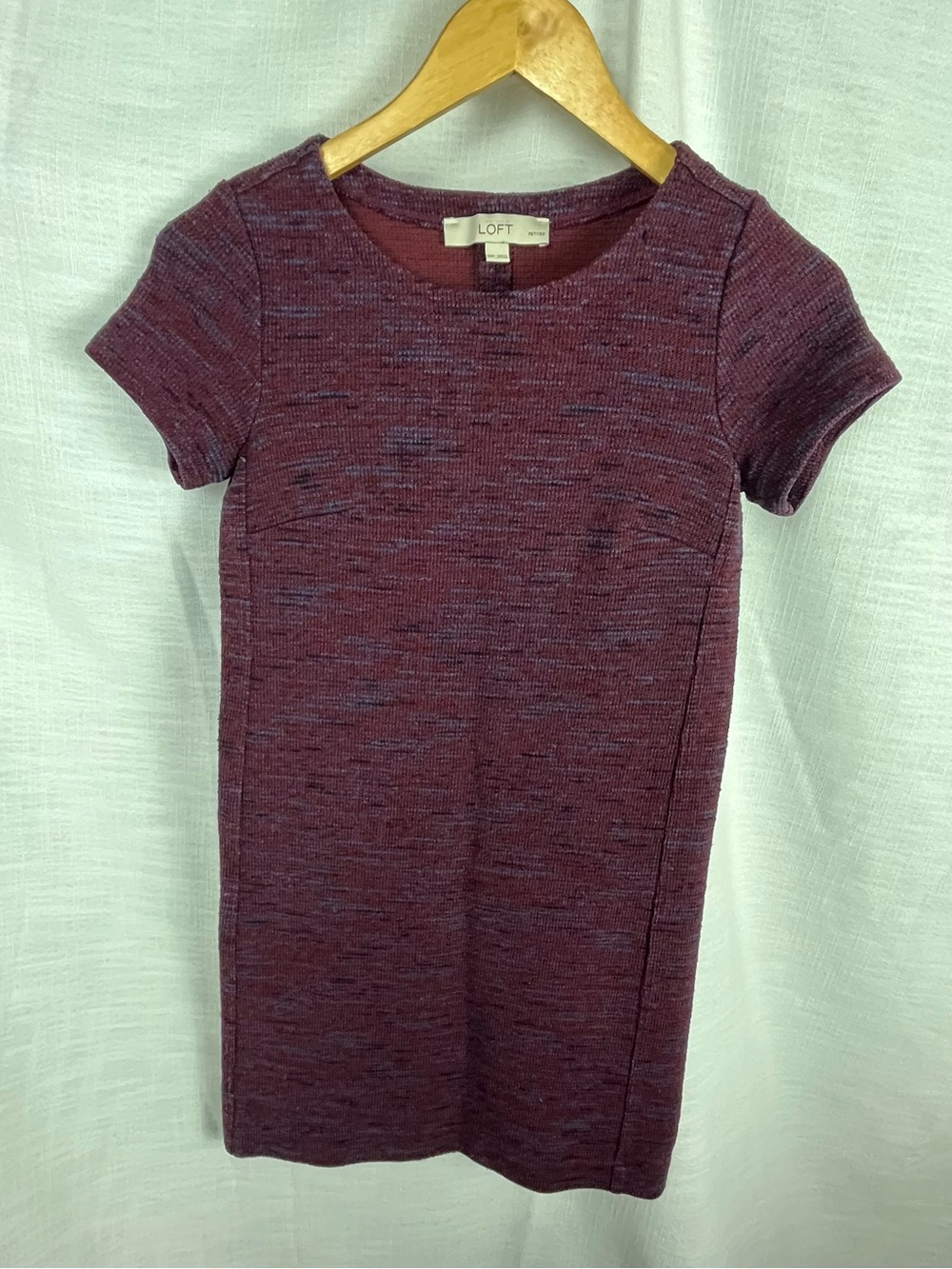 LOFT Purple and Navy Textured Dress Office Work Balletcore Size XS